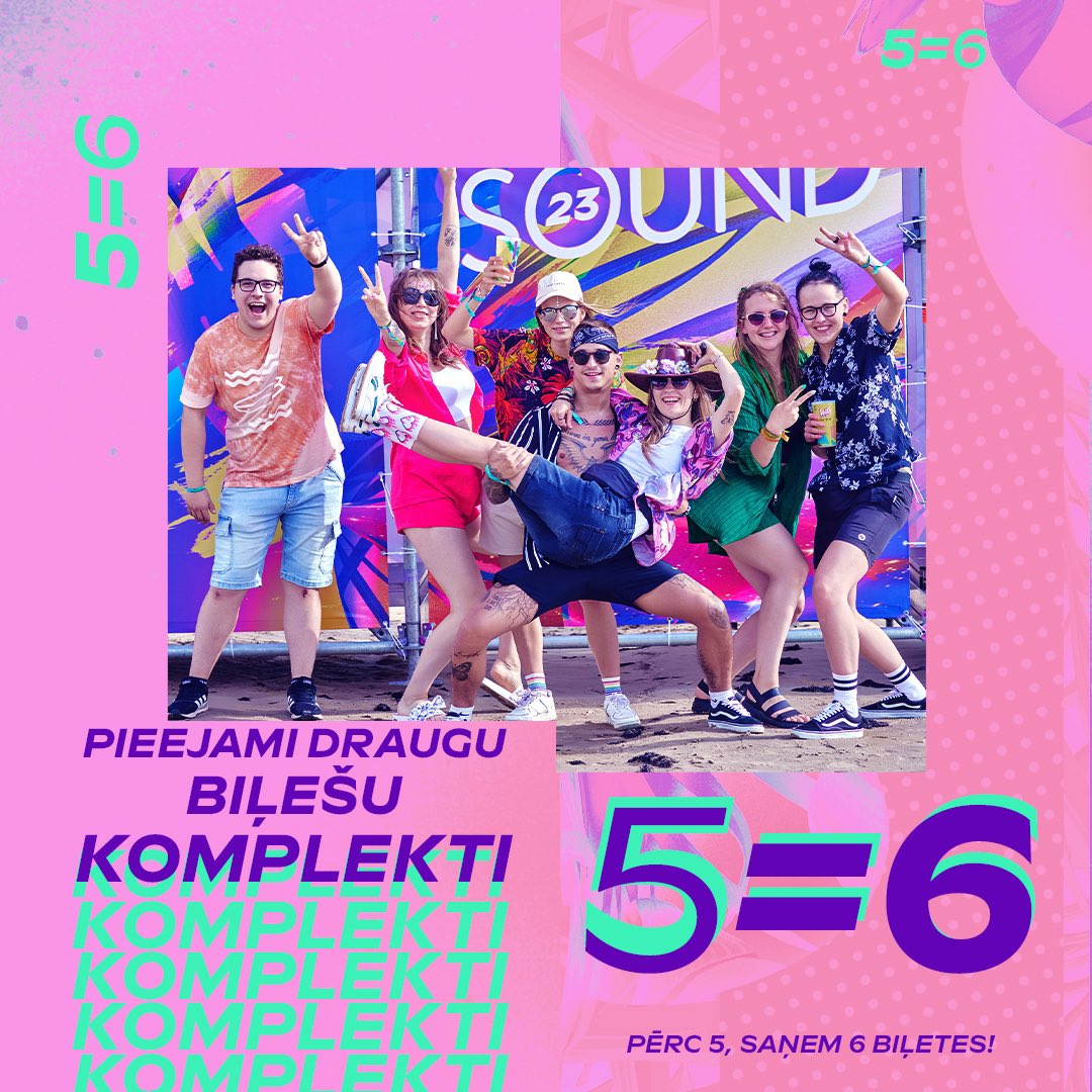 Draugiem draugu labumi - draugu biļešu piedāvājums ir klāt! 🤩 Liec grozā 6 biļetes, bet maksā par 5! 💪🏻 
Kur? 
Te➡️ summersound.lv/tickets
#summersound2024