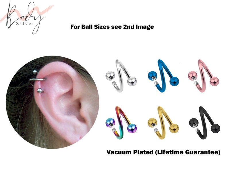 bodyandsilver's tweet photo. Spiral Helix Earrings, Cartilage Stud - 18g 16g 14g Spiral Bar Piercing in many colors-Body Piercing Jewelry for Nipple, Ear, Lip Ring.
#spiralbarbell #twistedbarbell #conchearring #helixearring #helixearrings #cartilagepiercing #helixpiercing #lipring
🛒https://t.co/6FkZLOVCuD https://t.co/sUGV2iRlHI