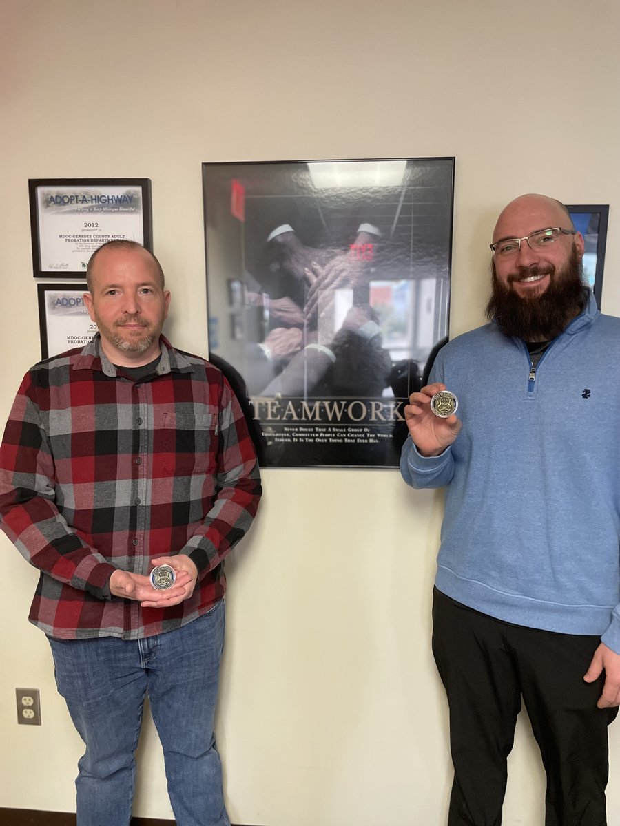MichiganDOC's tweet image. The following Genesee County Probation Agents were recently presented with Teamwork Coins for their collaborative work to obtain a Housing Choice Voucher for their clients. Thank you, Agent Horne, Agent Drake, and Agent Shilling, for your dedication! #WhatYouDoMatters