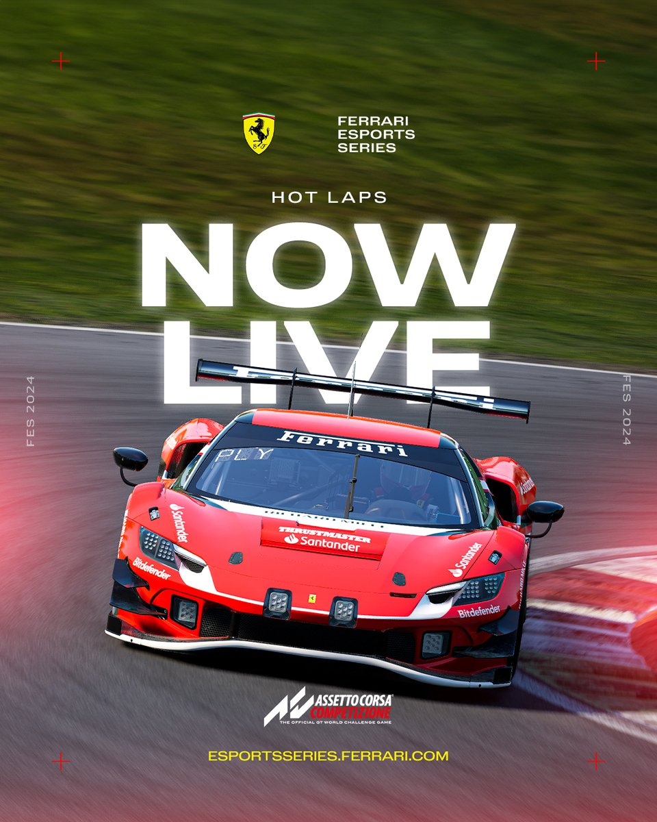 The first Hot Lap round on Assetto Corsa Competizione is OPEN - get ready to take on Brands Hatch! 💪 Need to sign up? 👇 🏎️ esportsseries.ferrari.com #FerrariEsports #FerrariEsportsSeries