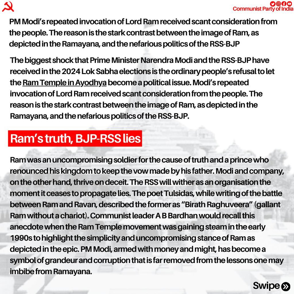 CPI_National's tweet photo. CPI MP &amp; Kerala State Secretary Binoy Viswam’s (@BinoyViswam1) article in the Indian Express.

https://t.co/db6dEIqHAm

#CPI #RamTemple #BJP #BinoyViswam https://t.co/VBBJeOGwnZ