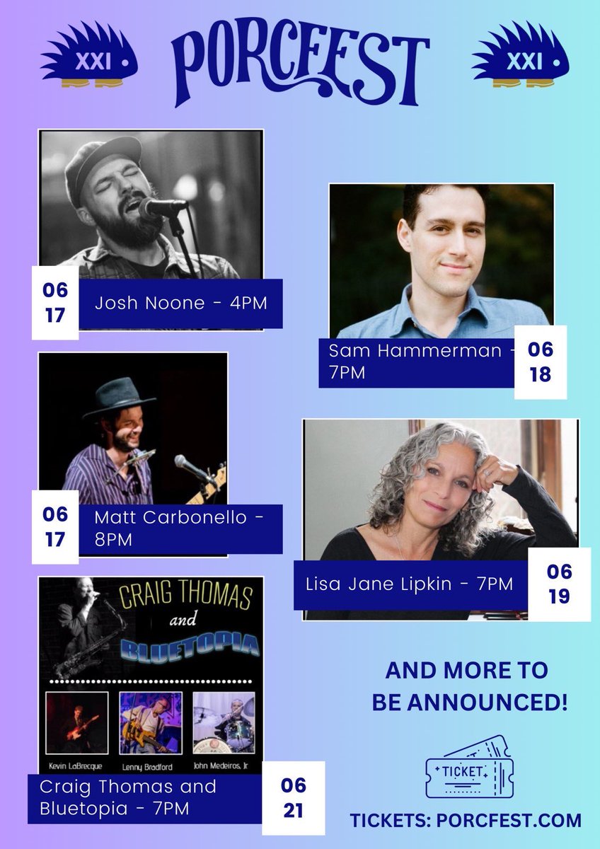 Limited tickets available at PorcFest.com 🎶 🦔 🎷