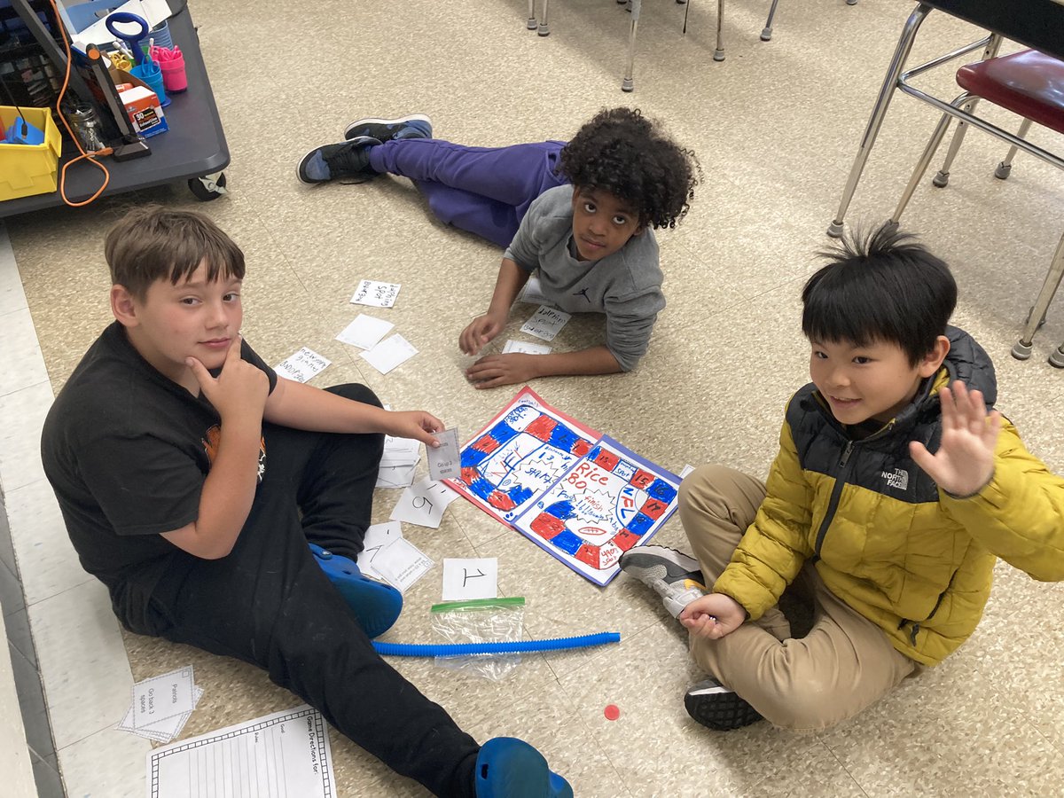 Mr. Chu’s 4th Grade Math students reviewing their skills with games they created. Such fun! <a href="/MrChuNorton/">Mr. Chu</a> #HAYNation