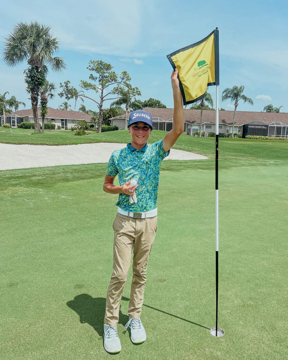 Hole-in-One! 👏⛳ Congratulations to Josiah Joseph for his hole-in-one at the Teen Series Event hosted this weekend at Heritage Oaks in Sarasota. Josiah went on to win the Boys 13-14 division of the Teen Series Event. Congratulations on the hole-in-one and the win Josiah!