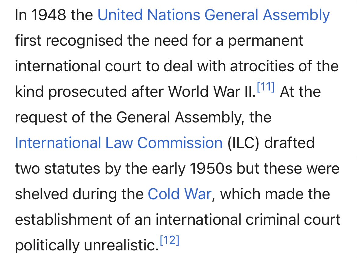 The idea for the ICC literally came out of the need to prosecute Nazi atrocities.