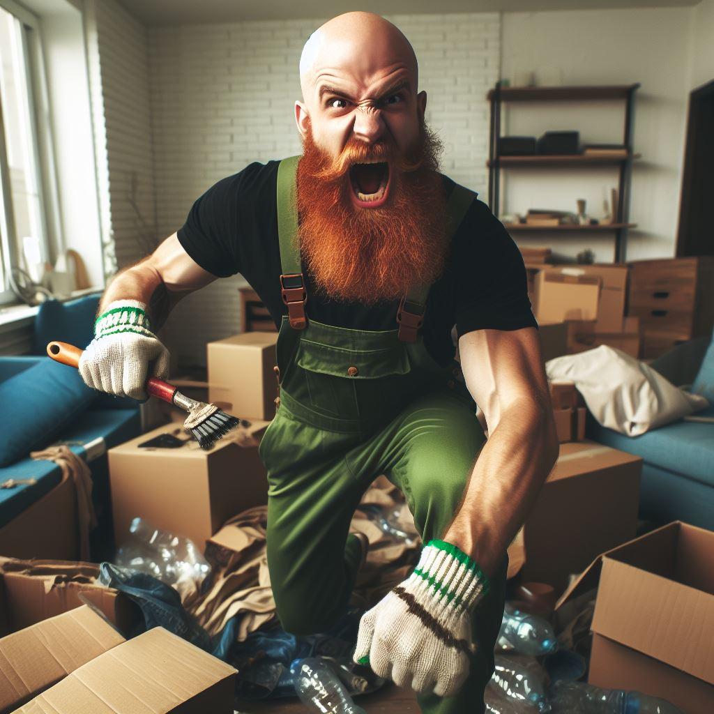 No live stream today as I'm clearing my flat, here is Bing AI's representation of what I'm doing tonight!