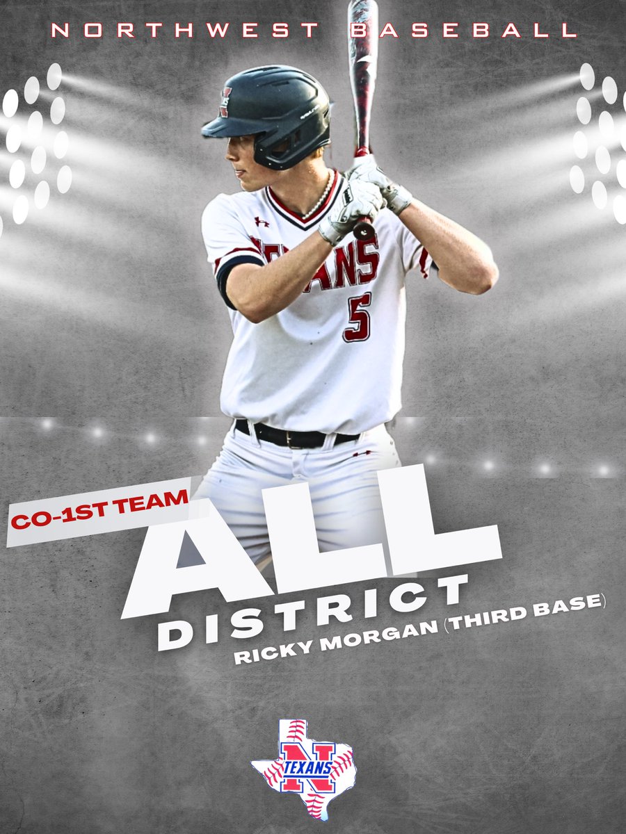 Txnbaseball's tweet image. Congratulations to Ricky Morgan, Co-First Team 5-5A All District‼️