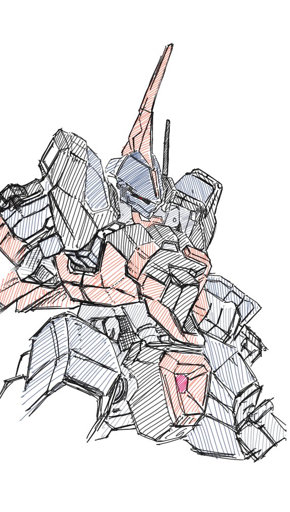 solo white background sketch no humans looking down robot mecha  illustration images