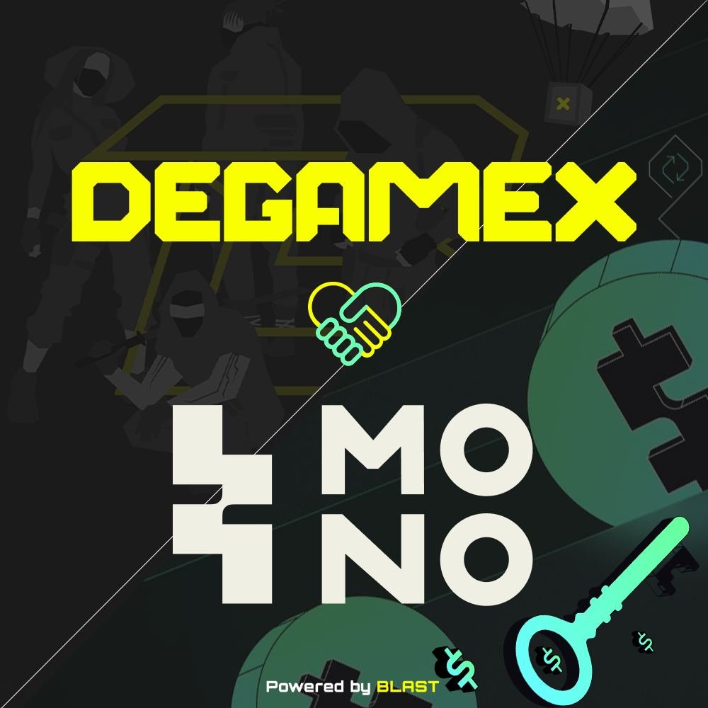 MonoSwap🤝DeGameX

To celebrate the partnership, we're launching a giveaway for 5 DeGameX NFTs and 250,000 $DEGMX points.

To participate:
• RT + Like this post
• Follow @DeGameXcom & @monoswapio
• Comment your BLAST address

Winners in 48 hours
 
Good luck frens!