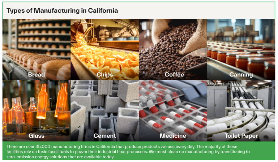 Did you know that CA has 35,000+ manufacturing firms that make products and foods we consume every day, but doesn't have a plan to modernize manufacturing to #zeroemissions solutions? 😲

#AB2083 will direct state agencies to draft this plan to protect our air #RighttoZero ☺️
