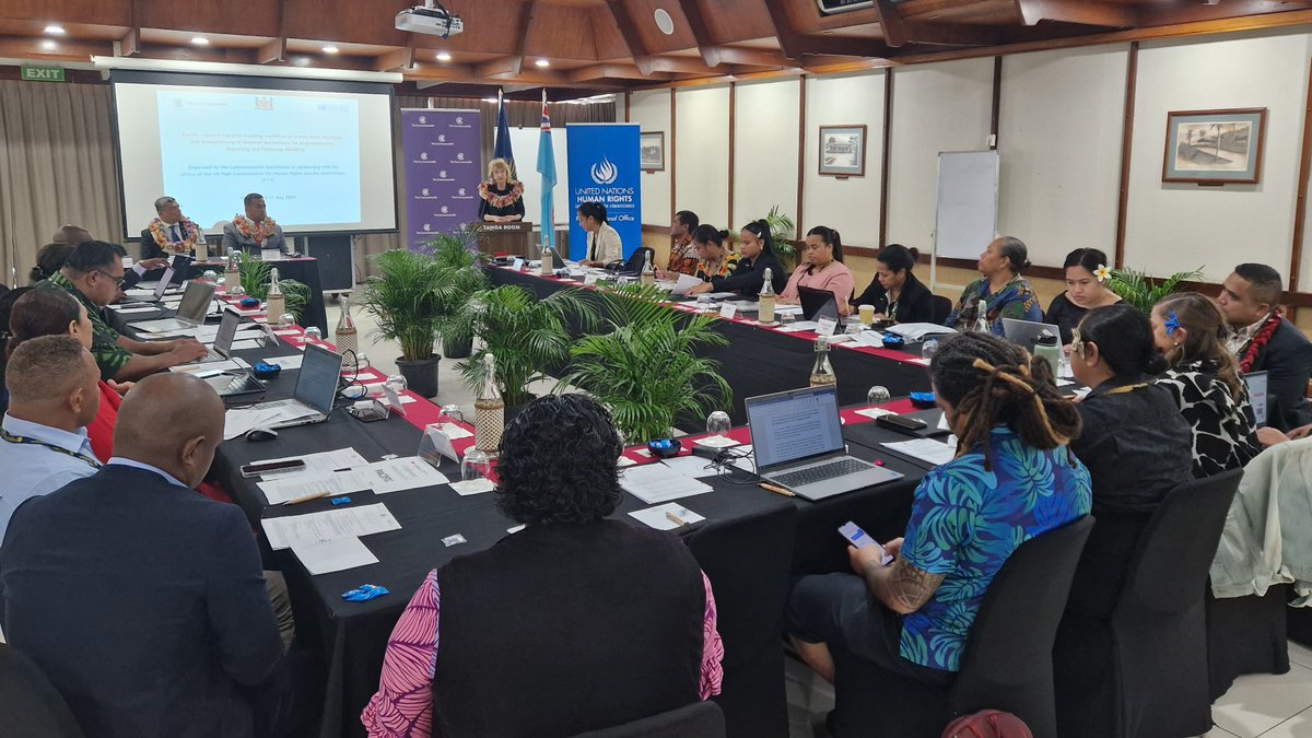 commonwealthsec's tweet photo. A team from the #Commonwealth Secretariat’s Human Rights Unit recently hosted a three-day capacity-building workshop in partnership with @OHCHR_Pacific and @FijiGovernment. 

The workshop aimed to support #Pacific member countries to strengthen national human rights mechanisms and reporting.

Read more 👉: https://t.co/Jc37tg145Q 

#CommonwealthHRU