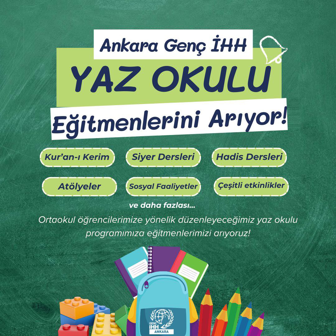 ⚜️ Ortaokul öğrencilerimize yönelik düzenleyeceğimiz yaz okulu programımıza eğitmenlerimizi arıyoruz! 📌Başvuru için biyografideki formu doldurunuz