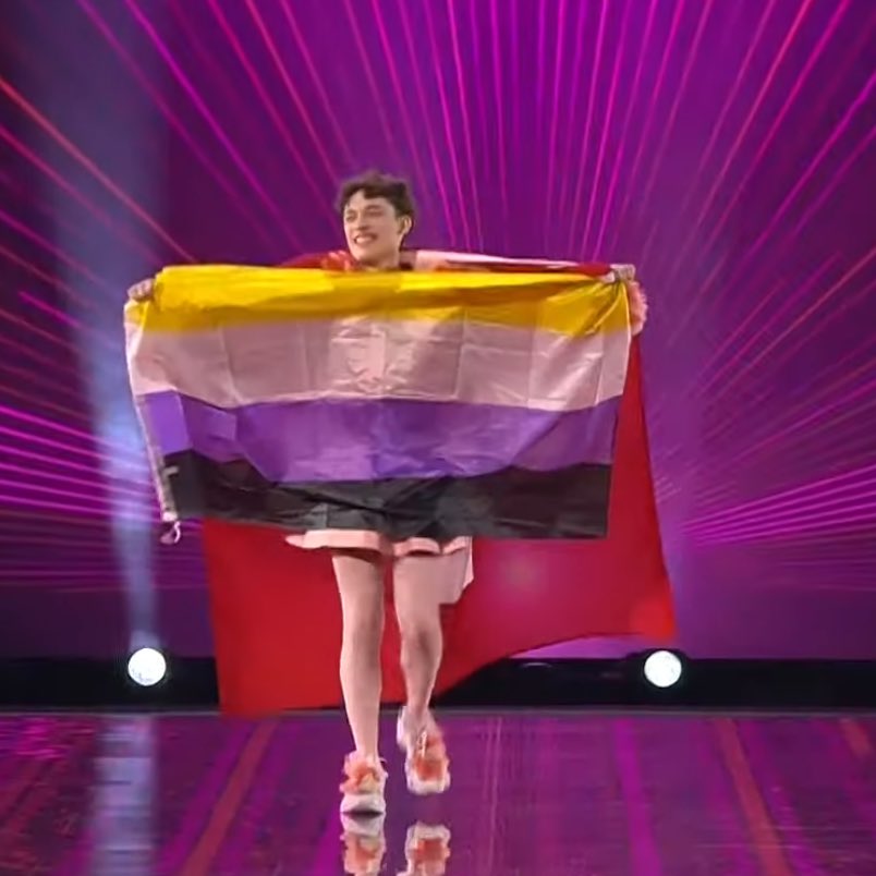 Nemo, el ganador de Eurovisión 2024 que anunciaron a bombo y platillo por ser el 'primer ganador no binario', 🥴 resulta que vive con su novia (sí, una mujer, una hembra humana) desde hace 5 años (apenas tiene 24) y se comenzó a identificar como no binario 3 meses... ⬇️