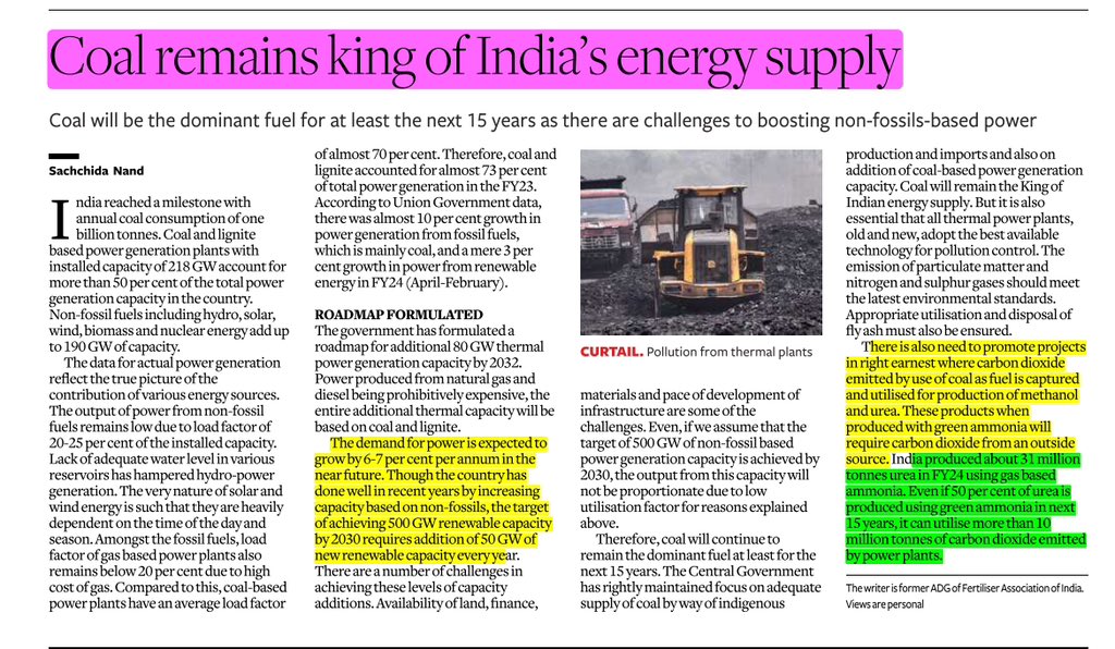 Coal remains central to the energy supply. Source: business line #UPSC