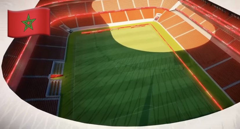 🚨 💣EXCLU: les 1ères images en 3D de ce à quoi pourrait ressembler le stade de #Rabat.On remarquera la projection exacte des tribunes Sud et Nord comparé aux travaux en cours puisque les 2 tribunes n’obéissent à la même configuration de gradins.1 futur bijou ce stade.#yallavamos