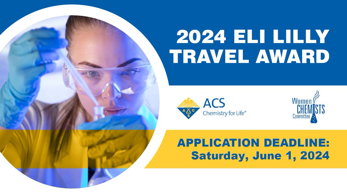 If you're an #undergrad, #grad, or #postdoc female chemist who needs help #funding your travel & registration to present your research at a meeting, this travel #award may be for you! Learn more details & apply here: ow.ly/FqVr50RENwX #WomenInSTEM #Chemistry