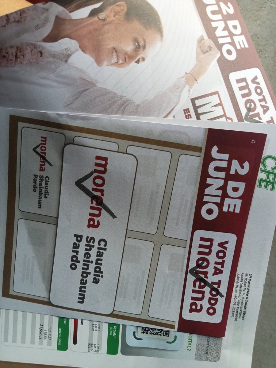 Ahora resulta que también CFE le hace publicidad a la señora candidata de Morena?  <a href="/XochitlGalvez/">Xóchitl Gálvez Ruiz</a> <a href="/latinus_us/">Latinus</a> <a href="/azucenau/">Azucena Uresti</a> <a href="/LillyTellez/">Lilly Téllez</a> <a href="/CiroGomezL/">Ciro Gómez Leyva</a>