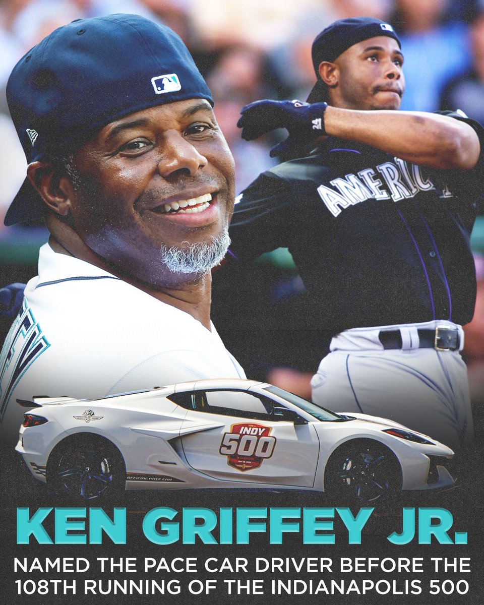 One of the purest swings in all of baseball is heading to Indianapolis. Hall of Famer Ken Griffey Jr. has been announced as the pace car driver for Sunday's #Indy500. ⚾️