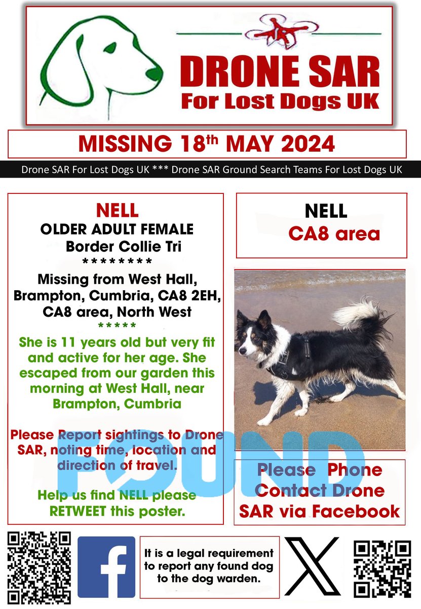 #Reunited NELL has been Reunited well done to everyone involved in her safe return 🐶😀 #HomeSafe #DroneSAR