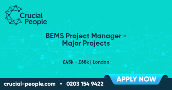 Hiring now! BEMS Project Manager - Major Projects, £45k - £68k - #London. tinyurl.com/25qognqg
