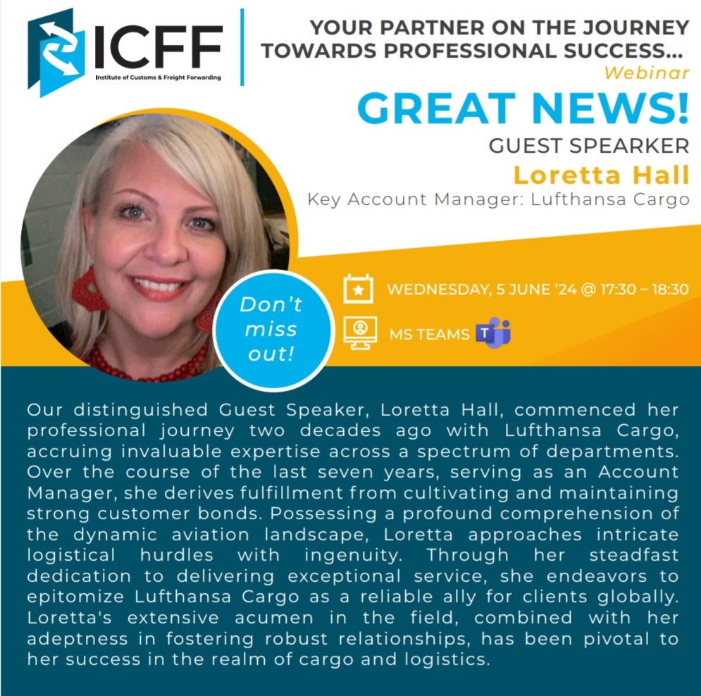 IcffInfo's tweet image. Mark Your Calendar: 05 June &apos;24 @17h30

Join us for an enlightening session with Loretta Hall, as we discuss earning a professional designation from the ICFF and advancing your career.

Send your RSVP to lmapheto@icff.co.za

#ICFF #ProfessionalDevelopmemt #CareerDevelopment