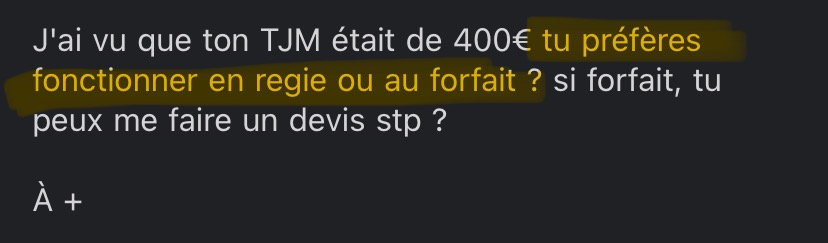 Thread - Comment facturer tes clients !! 😎

En freelance tu as deux manières de facturer tes clients.

- Au forfait
- En régie

Qu’est-ce que ça veut dire ? Comment choisir ?

J’essaie de tout vous expliquer 👇🏻