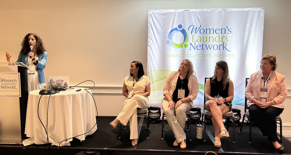 An all-star panel featuring Carlie Canfield, LaundroLab; Jeimy Flournoy, 809 Laundromat; Randi Troutman, <a href="/DexterLaundry/">Dexter Laundry</a>; and Colleen Unema, <a href="/BrioLaundry/">BrioLaundry</a>, share their career paths into the laundry industry during Excellent Women in Laundry. @CoinLaundryAssn #WomensLaundryNetwork