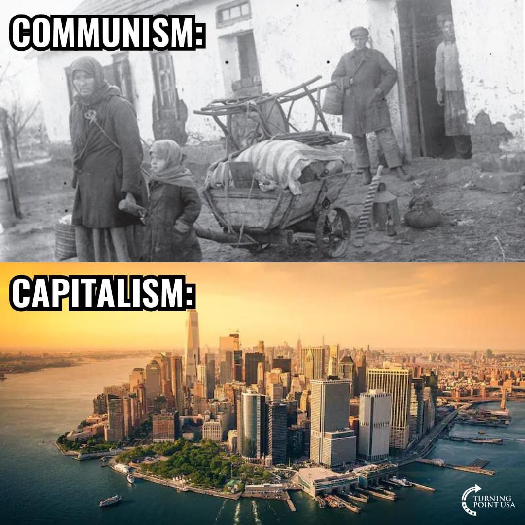 Capitalism motivates people to work hard and encourages innovation.  Communism everything is controlled by the government and doesn’t incentivize people to work hard.  Biden wants us to be a communist country.  

Thoughts?