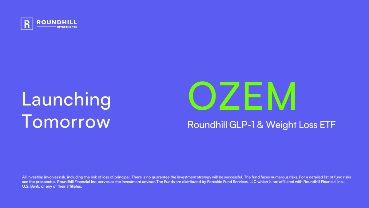 etf for glp 1 📣LAUNCHING TOMORROW Roundhill GLP-1 & Weight Loss ETF $OZEM