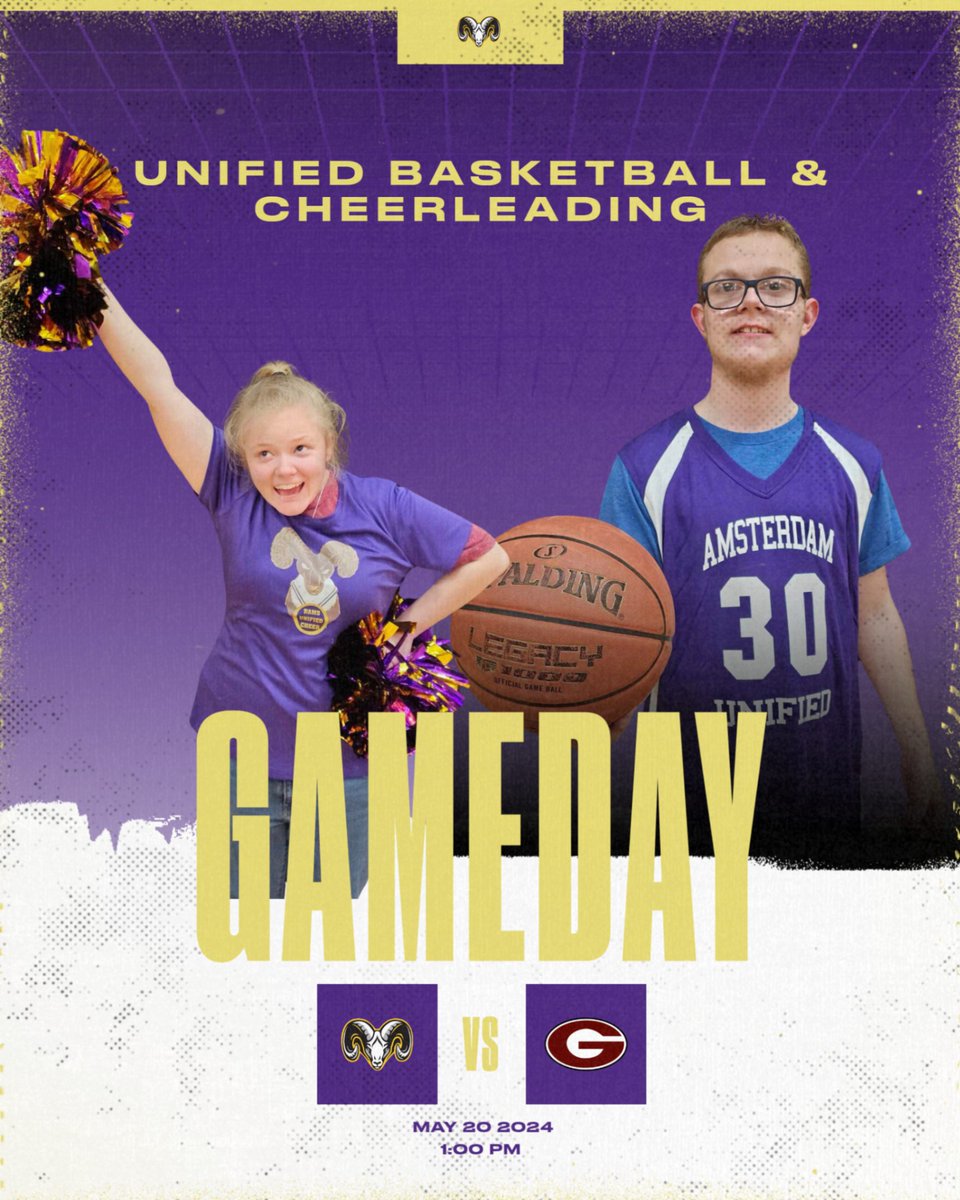 It's Game Day for the Unified Basketball and Cheer teams. In their final regular season game. The Unified Rams take on the Dragons of Gloversville starting at 1:00 in the AHS Gym.  Parents of Unified Athletes may attend - they may enter the building after 12:30 through the front.