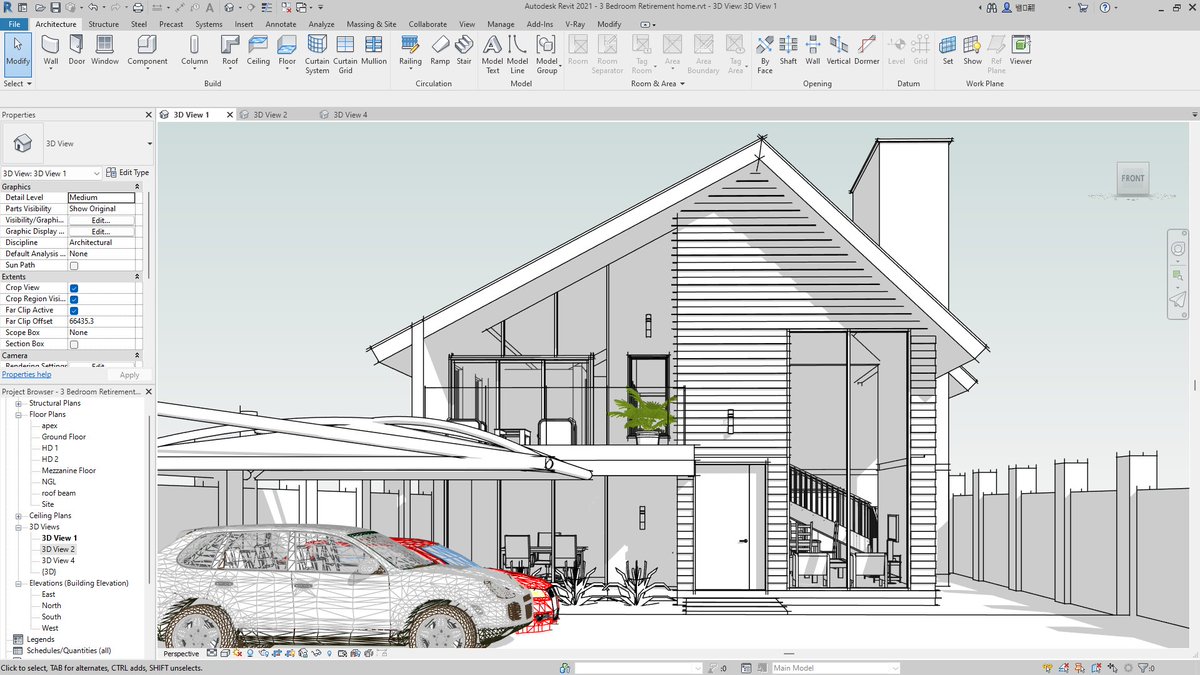 Proposed Residential Development somewhere in Nigeria #revit #architecture #residentialbuilding