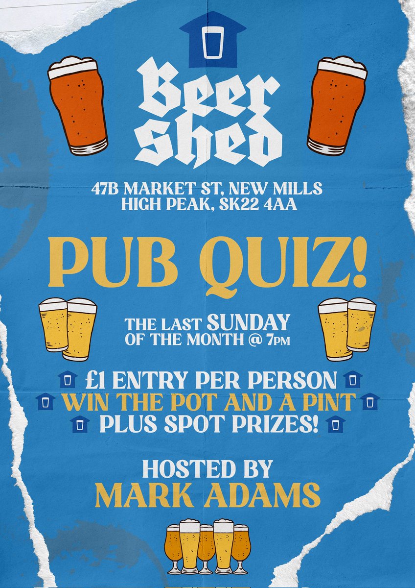 Quizmaster on tour! 

I'm all over the North West this week running my pub quizzes! 

Tonight - The Shady Oak, Bramhall

Wednesday - <a href="/HeadStretford/">HeadStretford</a> 

Sunday - <a href="/BeerShed_NM/">Beer Shed</a>, New Mills