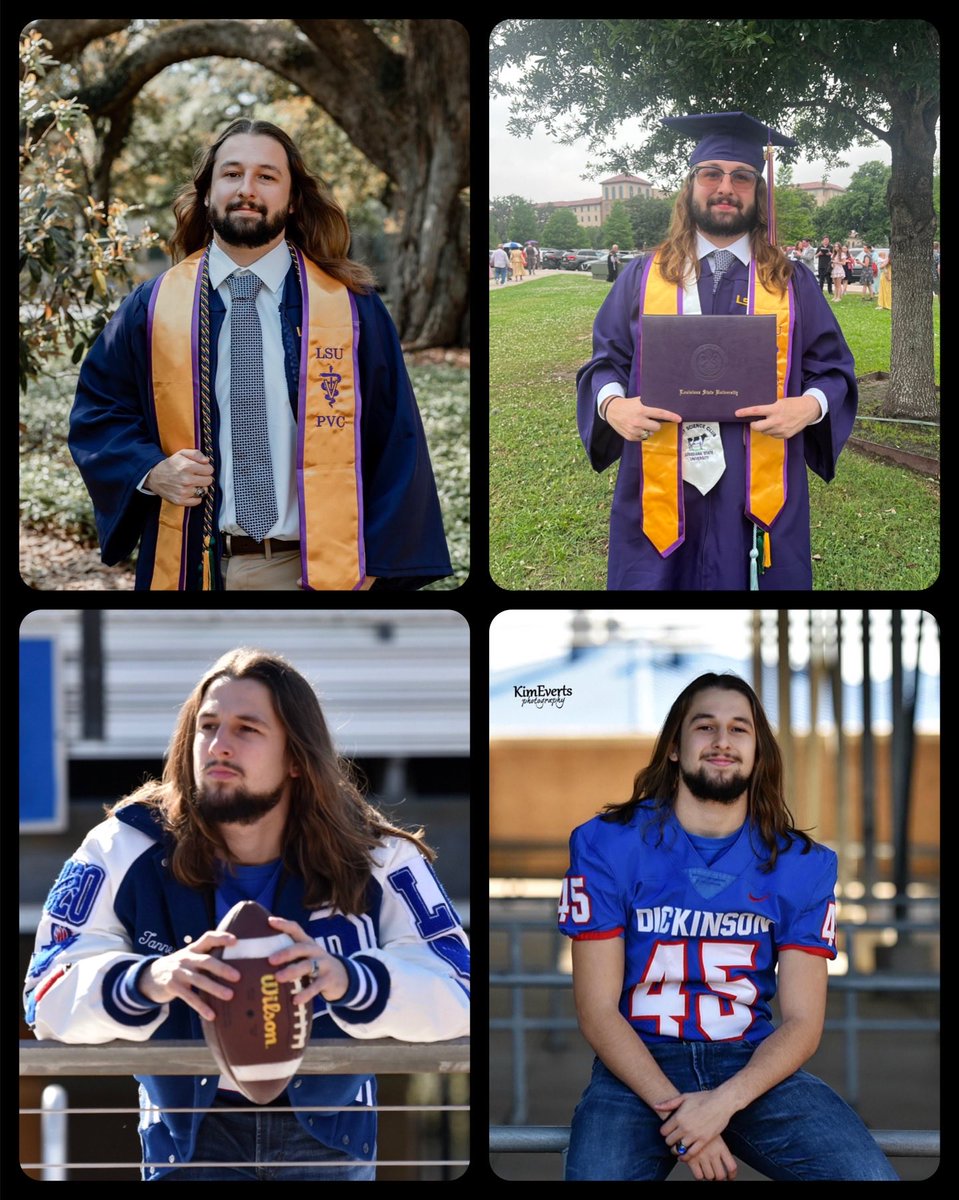 DickinsonFB's tweet photo. Class of 2020 STAND UP‼️
⁦Our guy @tanmanflores01⁩ graduated from LSU with his BS in Animal Science and on the Presidents list with a 4.1 GPA and will be applying to Veterinary School in the summer. Big time stuff from a big time DUDE.
#GatorPride
⁦@DHSFBRecruiting⁩ https://t.co/2bH4NYEM4B