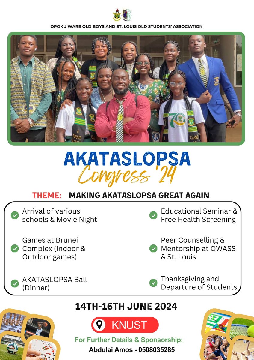 Bringing all AkataSlopsa Chapters together for a Congress is a fantastic opportunity for past students to reconnect, network, and share experiences. This event fosters unity, collaboration, and a strong sense of community among alumni. #AkataSlopsaKNUST #KNUST