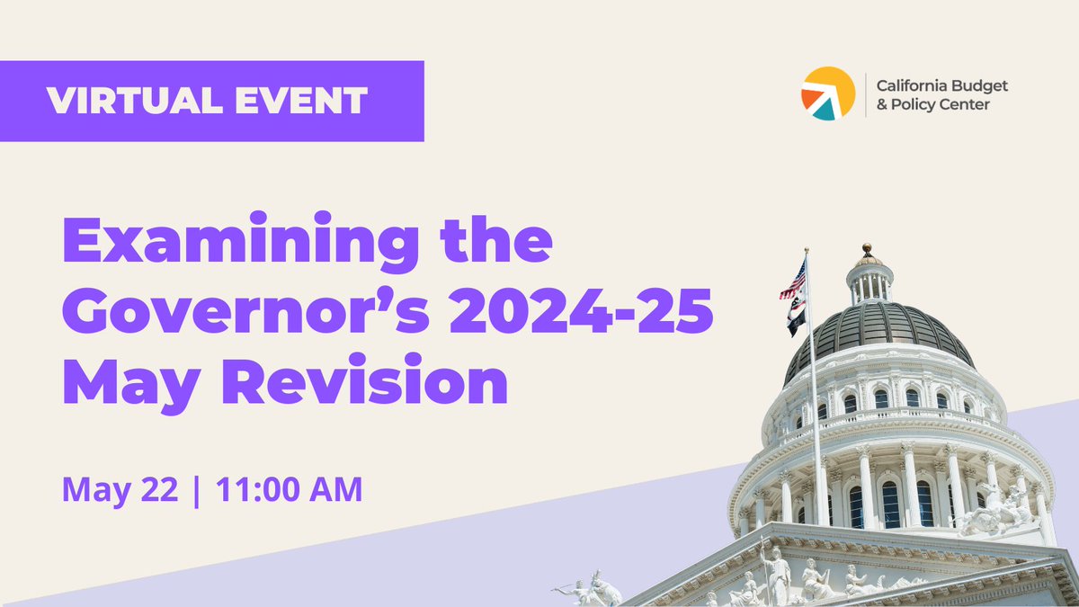 THIS WEEK ⏰ 

Budget Center experts explore how the governor's #CAbudget proposals adapt to the fiscal challenges and support (or fail to support) the well-being of all Californians.

⚡ Register today!
eventbrite.com/e/examining-th…