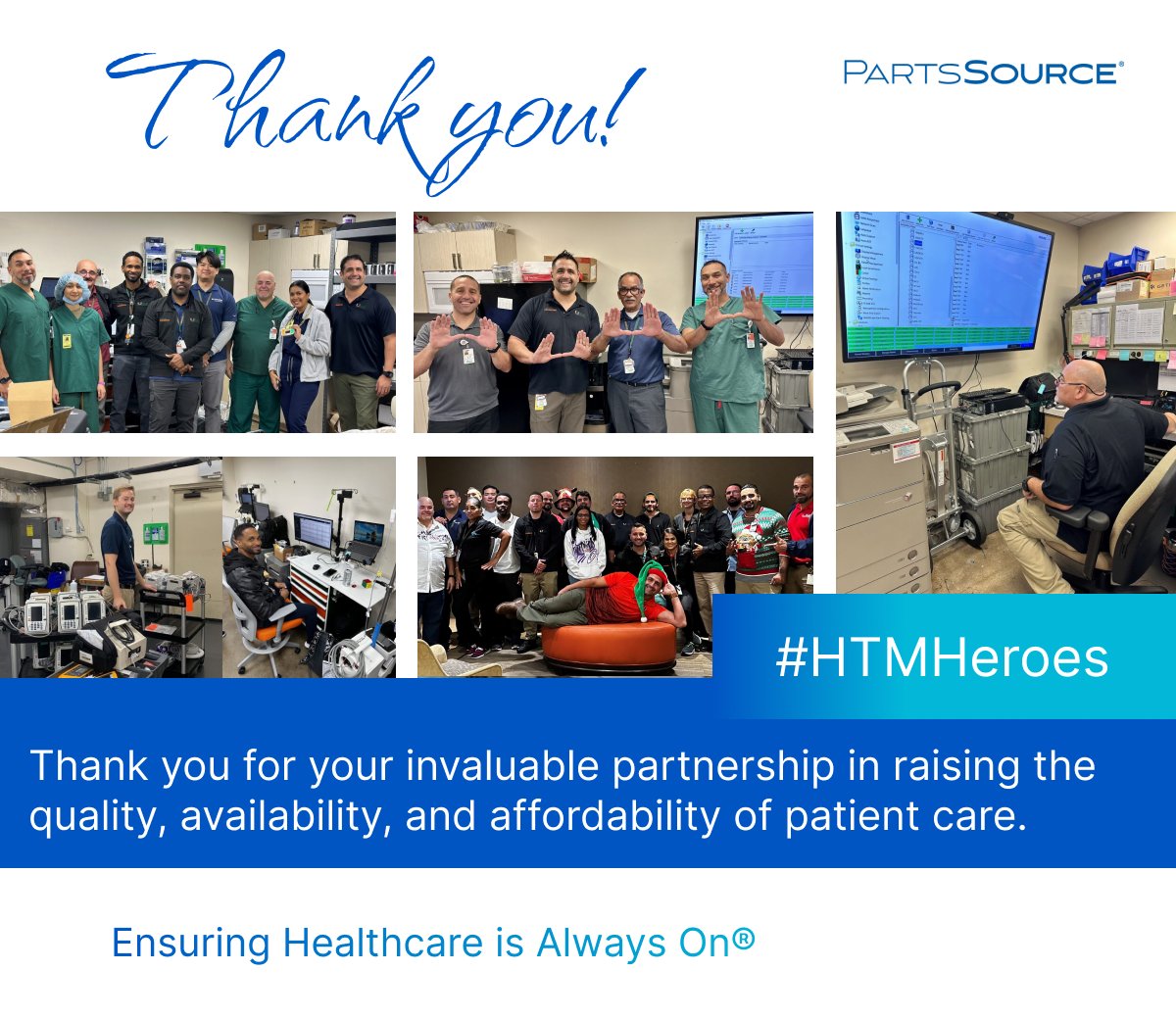 In celebration of #HTMWeek, we'd like to take the time to thank our amazing HTM partners. Today we recognize the HTM heroes from @UMiamiHealth. Their incredible work helps ensure that healthcare is always on! #healthcaretechnology #iamhtm #HTMHeroes