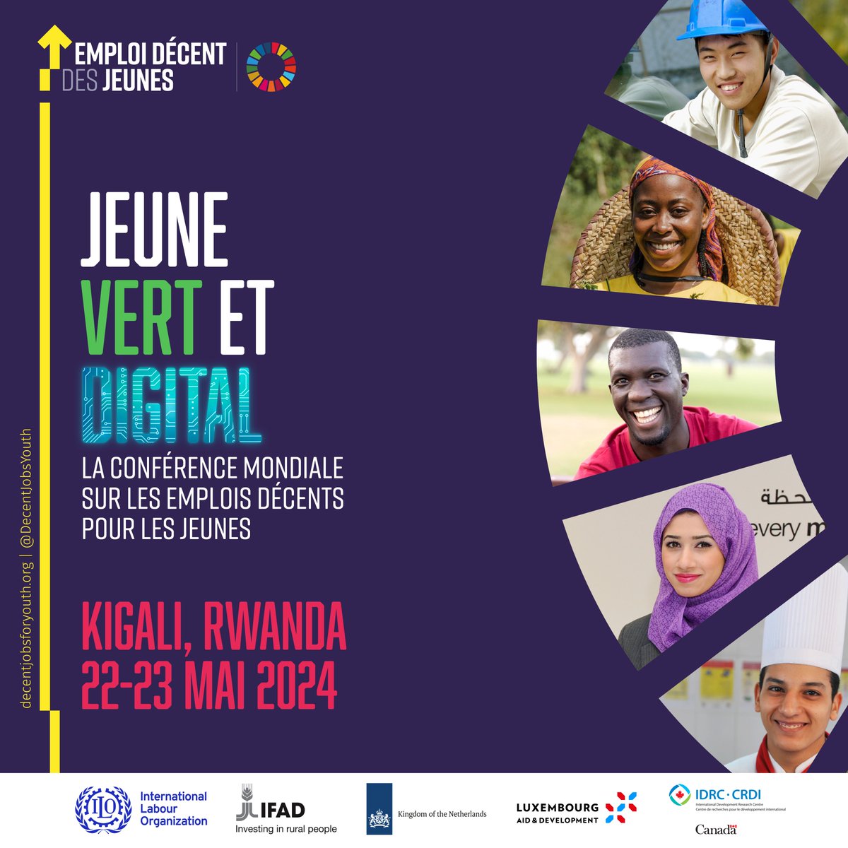 🔵A vos agendas❗ 🟢Jeune, vert & #numérique : Conférence mondiale sur les emplois décents pour les jeunes, #Kigali #Rwanda 🇷🇼 🔴Comment renforcer les initiatives/l'impact sur l'emploi des jeunes 🗓 22-23 mai ➡next.brella.io/join/QWKWCD #DecentJobsForYouth #YoungGreenDigital