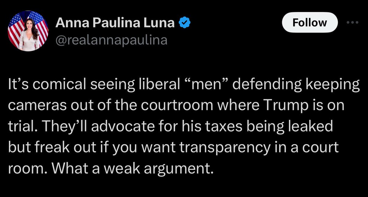 Since 'Representative' Anna Paulina Luna still doesn't understand: 

Cameras. Are. Prohibited. By. Law. 

Stop chasing headlines and get back to work.

#GetBackToWork #FoxForCongress #Florida