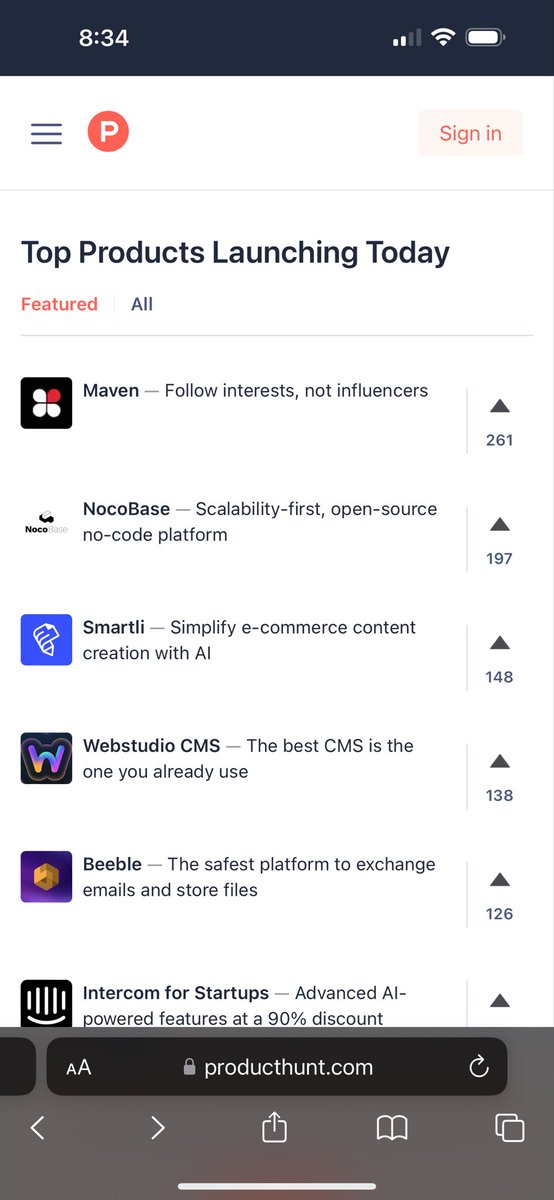 Maven is trending #1 on <a href="/ProductHunt/">Product Hunt 😸</a> ! You can help keep us on top with an upvote: producthunt.com/posts/maven-0f…
