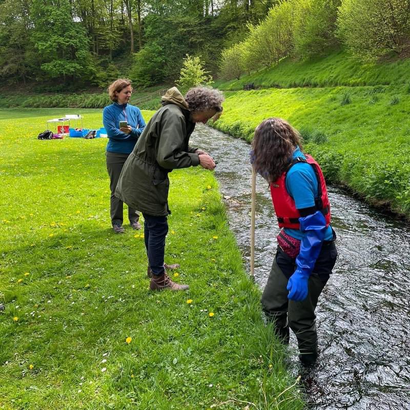 The 'Kirrie Rifflers' met with Rebecca from @BuglifeScotland for a start of season refresher session. The Kirrie Rifflers are part of the national #GuardiansOfOurRivers citizen science network,@Riverflies . They carry out regular checks on water invertebrates (insects).