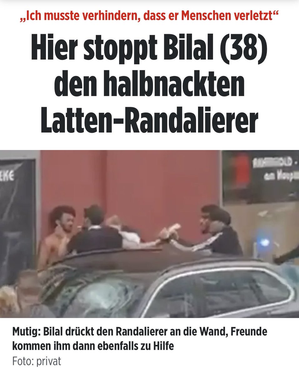 Zwei Gründe, warum es häufig ebenfalls Migranten sind, die solche Typen stoppen: 

1. sind die Deutschen zu einem großen Teil ängstliche Lurche, die überhaupt keinen Selbsterhaltungstrieb mehr haben

2. muss Bilal nicht um seine bürgerliche Existenz fürchten, wenn er so einen