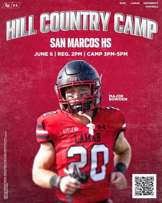 So happy to be going to a @LamarFootball Camp this summer invited by @CoachSamBlank @HuttoHS_Fball @CoachWCompton @CoachHarrison16