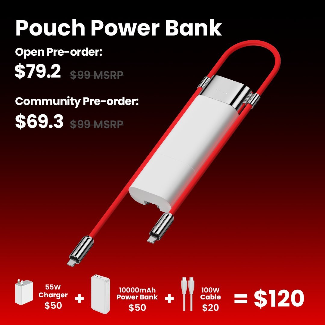 OnePlus x Sharge Pouch Power Bank pre-order price: $79.2 Community pre-order price: $69.3 #OnePlus #Sharge