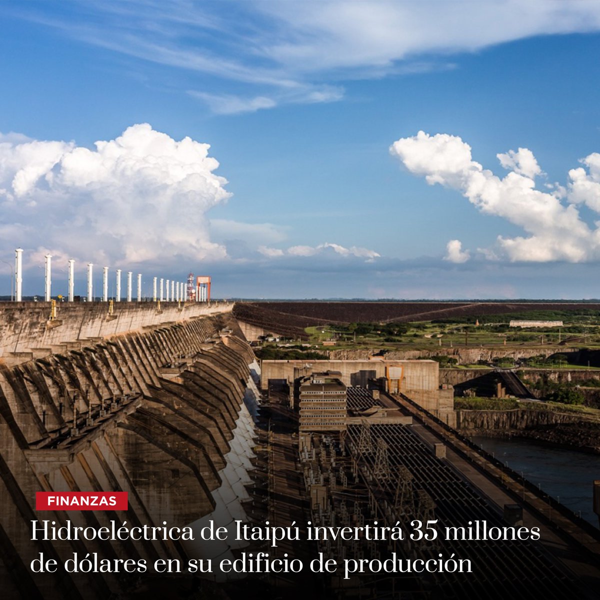 🏛️ Itaipú invertirá unos 35 millones de dólares en la reforma y ampliación de su edificio de producción, ubicado en la frontera entre Paraguay y Brasil. 

📌 Lea la nota completa acá. 
revistaplus.com.py/2024/05/20/hid…
