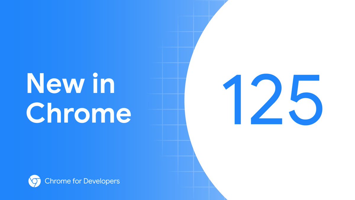 What’s new for devs in Chrome 125?

⚓️ Anchoring elements is easier than ever with CSS anchor positioning
🔌 Make the most of available computer power with Compute Pressure API
⚡️ And plenty more!

See all the details! → goo.gle/4bKYJVL