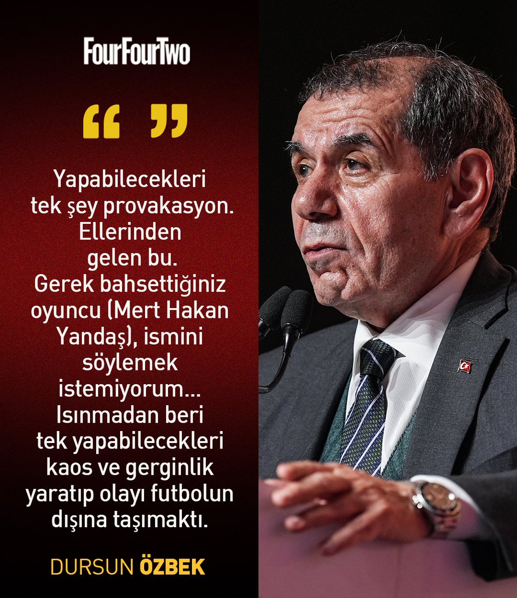 🟡🔴Galatasaray Başkanı Dursun Özbek, Fenerbahçe'nin derbi maçta tek amacının kaos ve gerginlik yaratmak olduğunu öne sürdü. #GSvFB