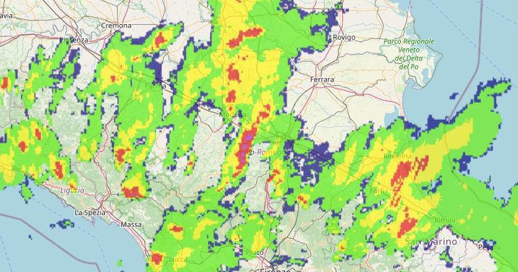 ⚡#InfoMeteoER #Temporale intenso tra le aree collinari delle province di #Modena e #Bologna in lento spostamento verso nord. ➡️ bit.ly/radarmeteoER