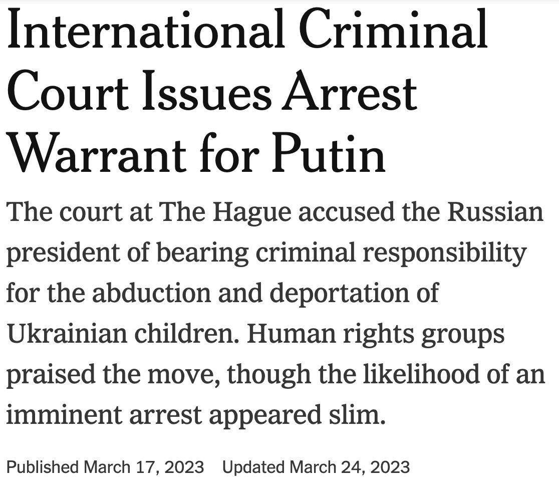 Russia is not a member of the ICC. The ICC still has jurisdiction. The decision to seek arrest warrants was law. Same here.