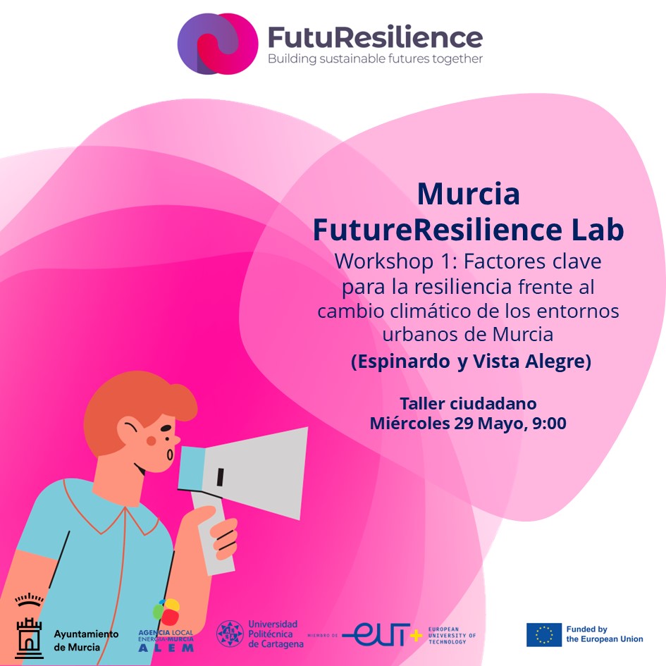 Fernando García Martín (@ferm_gm) on Twitter photo > Murcia <a href="/futuresilience/">FUTURESILIENCE</a> lab <
Workshop 1: Factores clave para la resiliencia frente al cambio climático de los entornos urbanos de <a href="/AytoMurcia/">Ayuntamiento de Murcia</a> (Espinardo y Vista Alegre)
X29/Mayo, 9:00 a 14:00h
Inscríbete en el taller ciudadano en: eventos.murcia.es/117742/detail/… > Murcia <a href="/futuresilience/">FUTURESILIENCE</a> lab <
Workshop 1: Factores clave para la resiliencia frente al cambio climático de los entornos urbanos de <a href="/AytoMurcia/">Ayuntamiento de Murcia</a> (Espinardo y Vista Alegre)
X29/Mayo, 9:00 a 14:00h
Inscríbete en el taller ciudadano en: eventos.murcia.es/117742/detail/…
