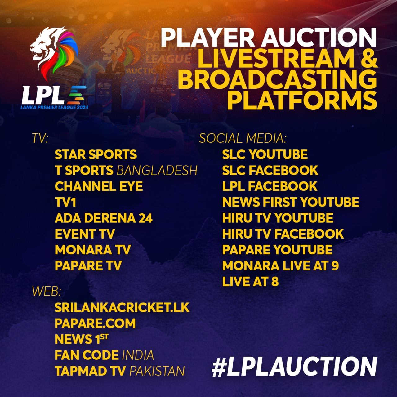 Lanka premier league live on which channel hotsell